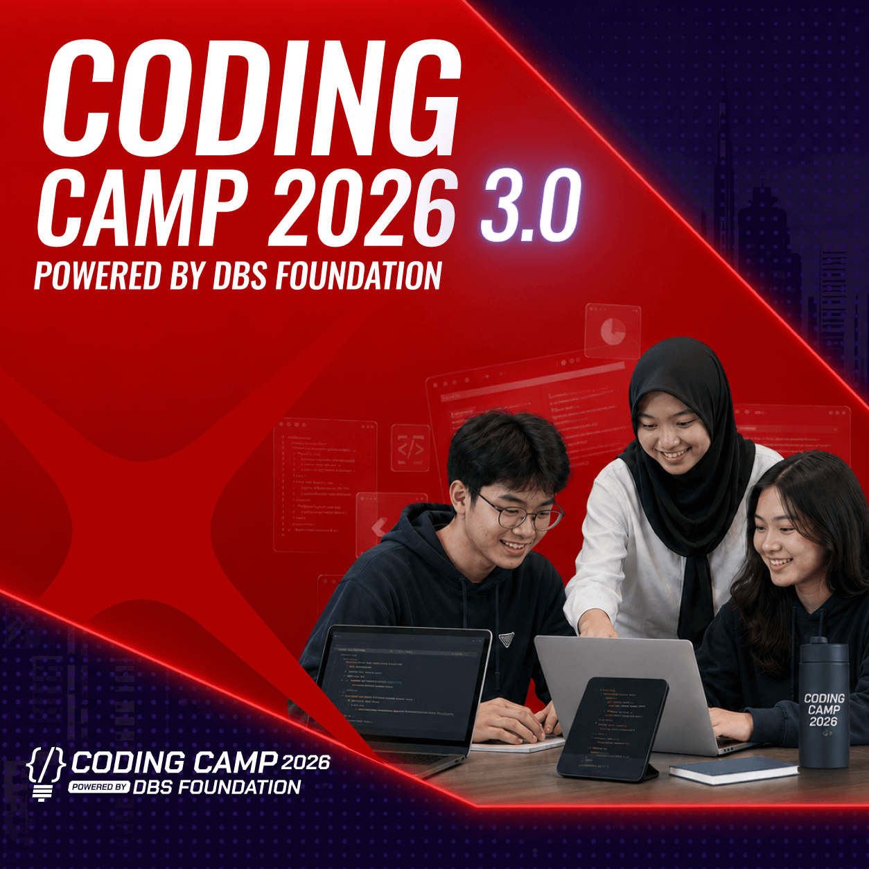 Coding Camp 2026 3.0 powered by DBS Foundation Registration Banner