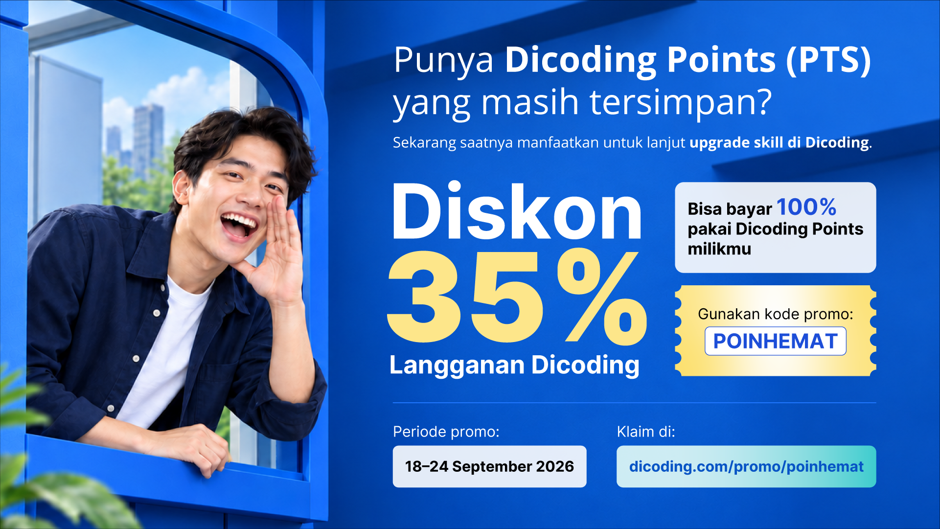 Bayar 100% Pakai Dicoding Point + Extra Diskon 35% 