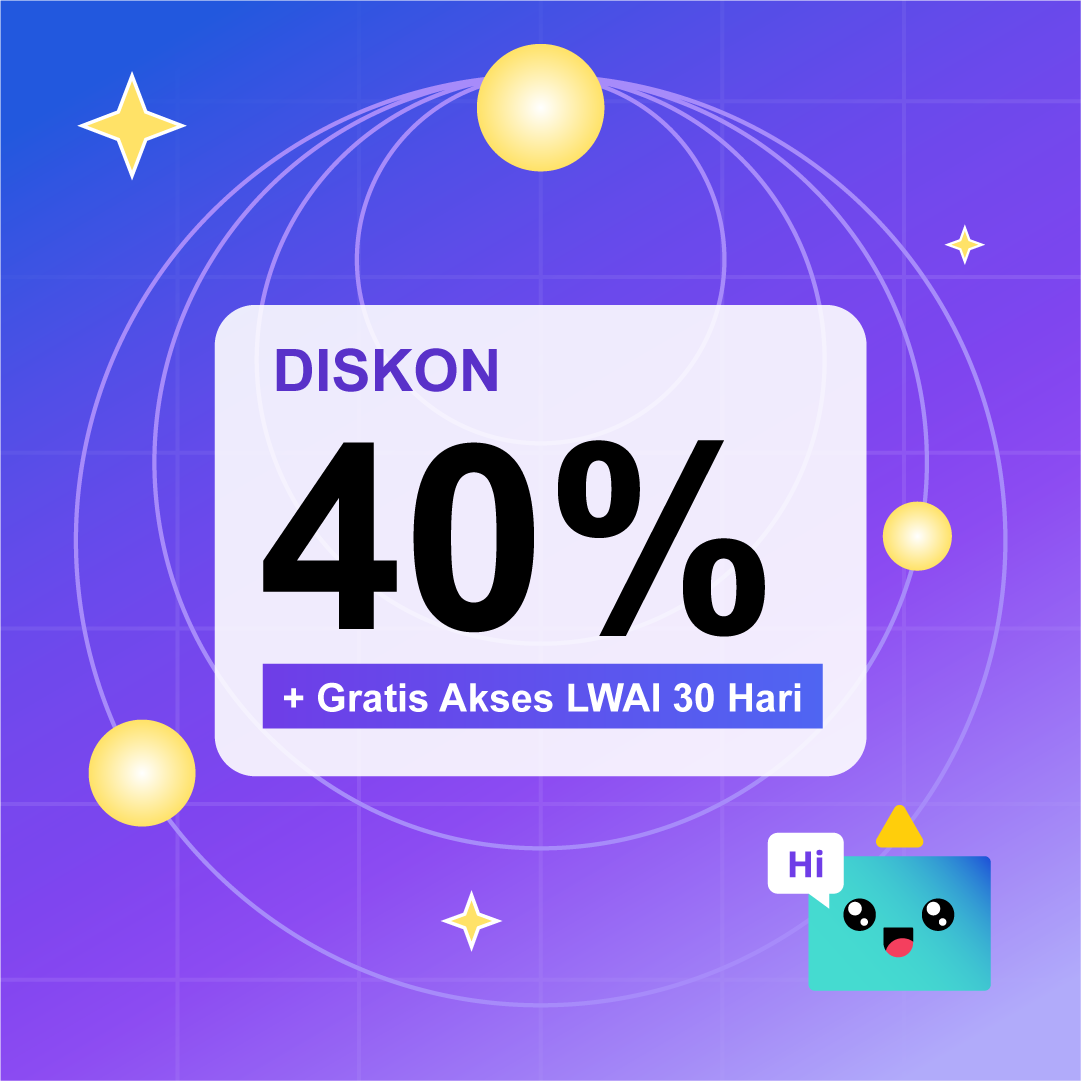 Launching fitur baru Learning with AI! Diskon 40% + Kredit Premium LWAI 30 hari (Gratis)