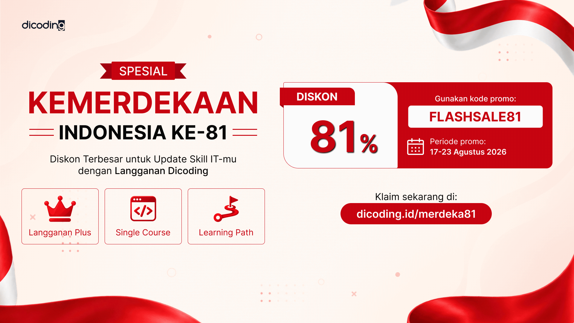 Spesial Kemerdekaan Indonesia! Diskon hingga 81%