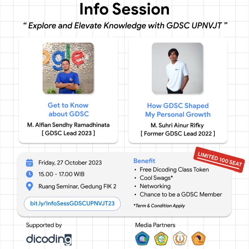 Info Session: Explore & Elevate Knowledge with GDSC UPNVJT