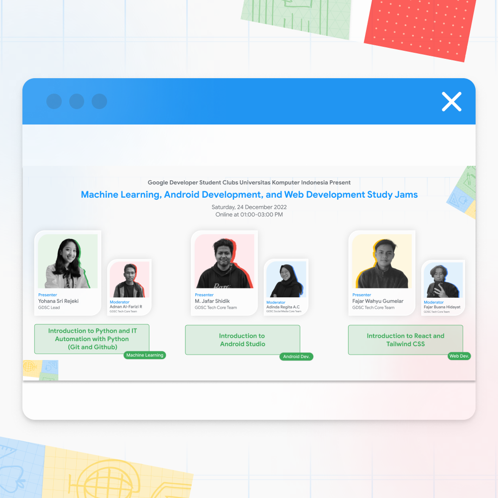 Machine Learning, Android Development, and Web Development Study Jams