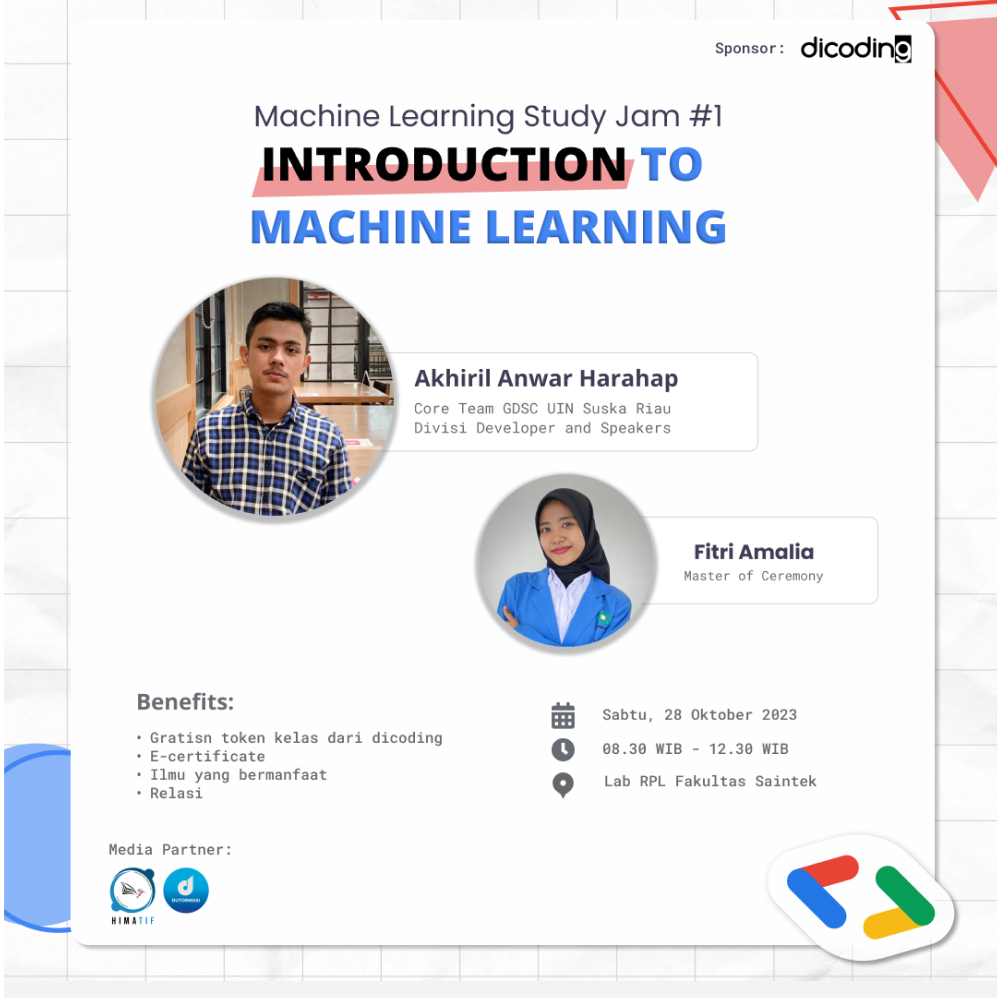 Machine Learning Study Jam #1 Introduction to Machine Learning