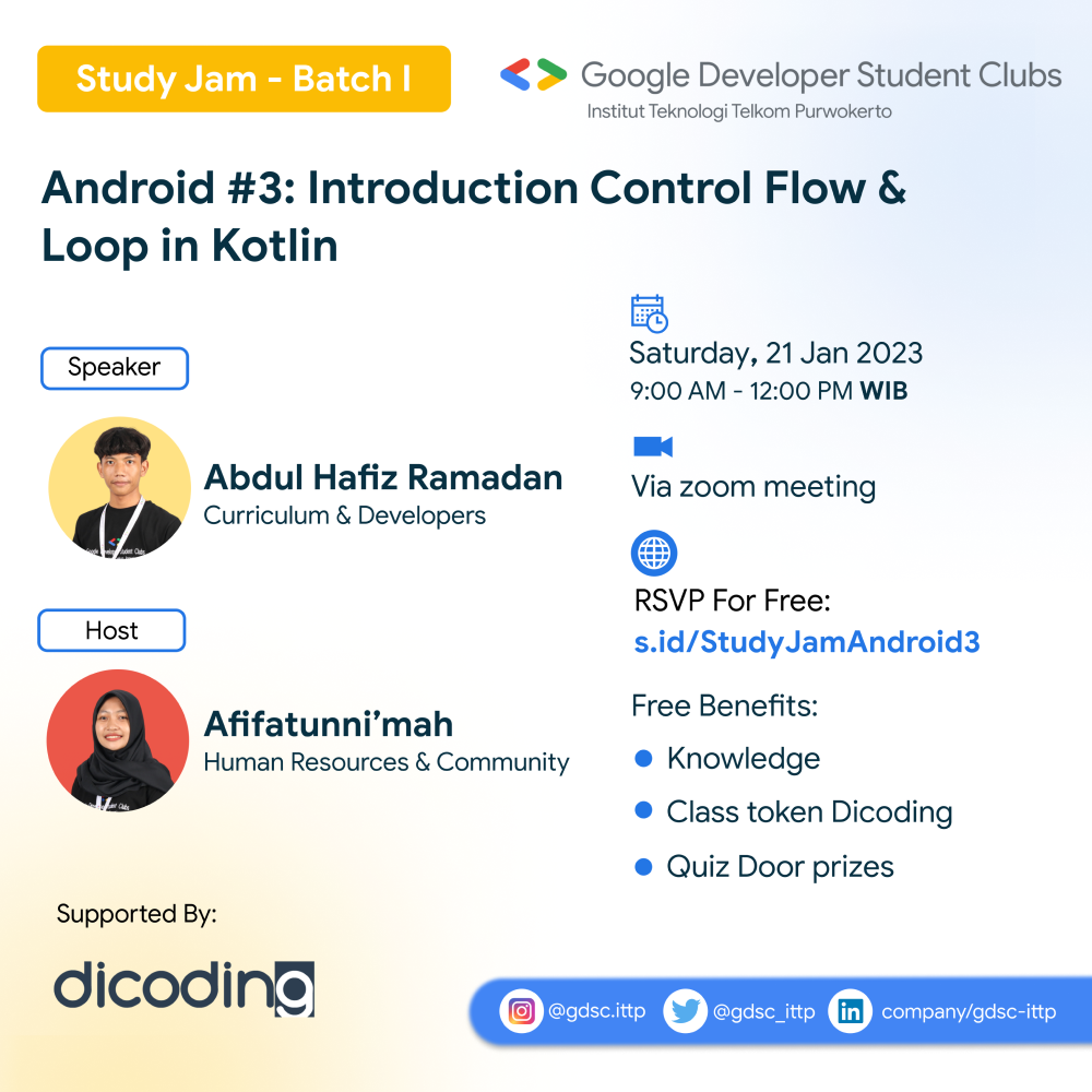 Study Jam - Batch 1 Android #3: Introduction Control Flow & Loop in Kotlin
