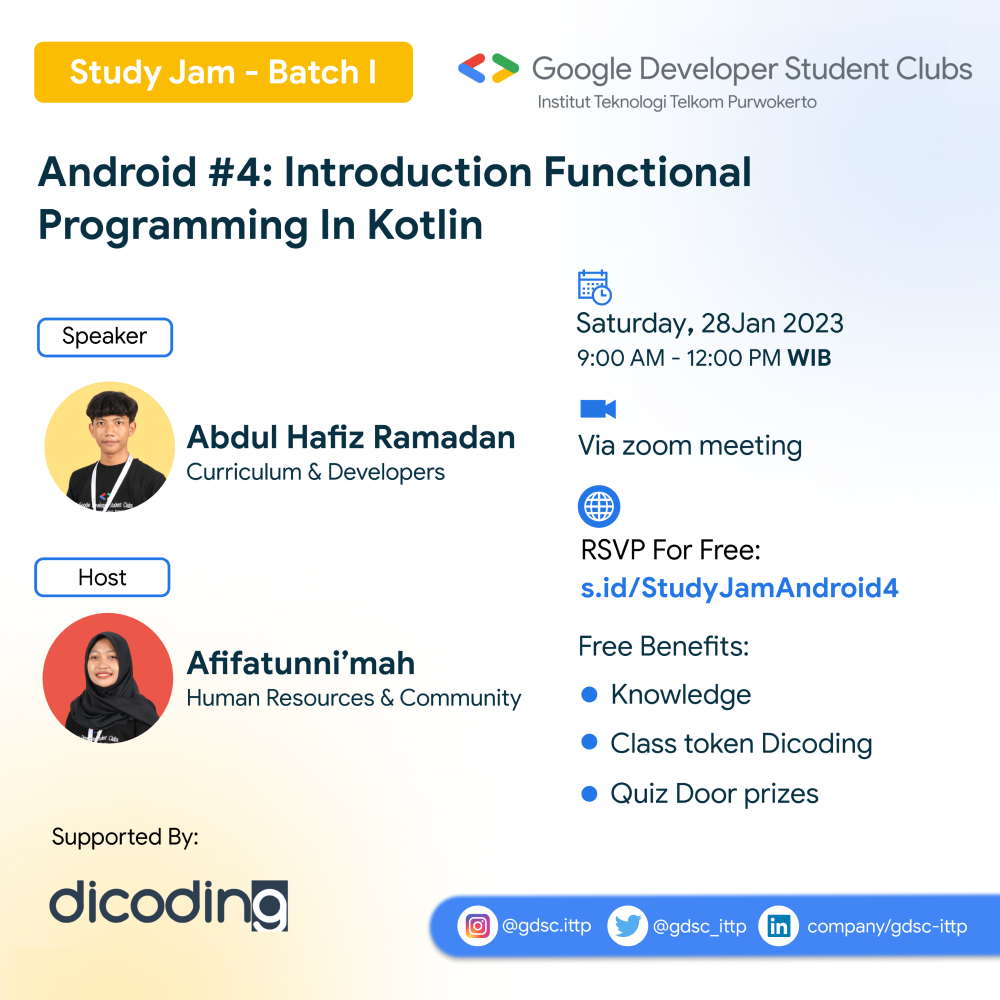 Study Jam - Batch 1 Android #4: Introduction Functional Programming In Kotlin