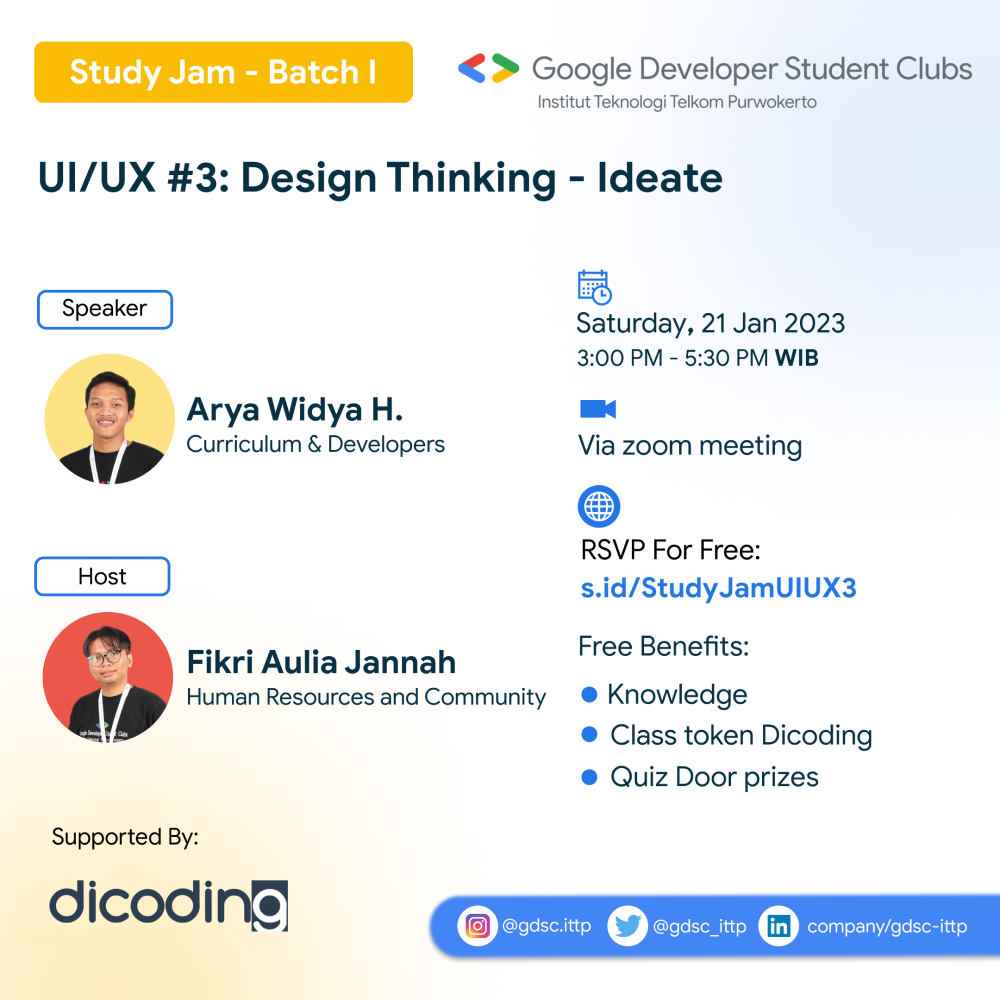 Study Jam - Batch 1 UI/UX #3: Design Thinking (Ideate)