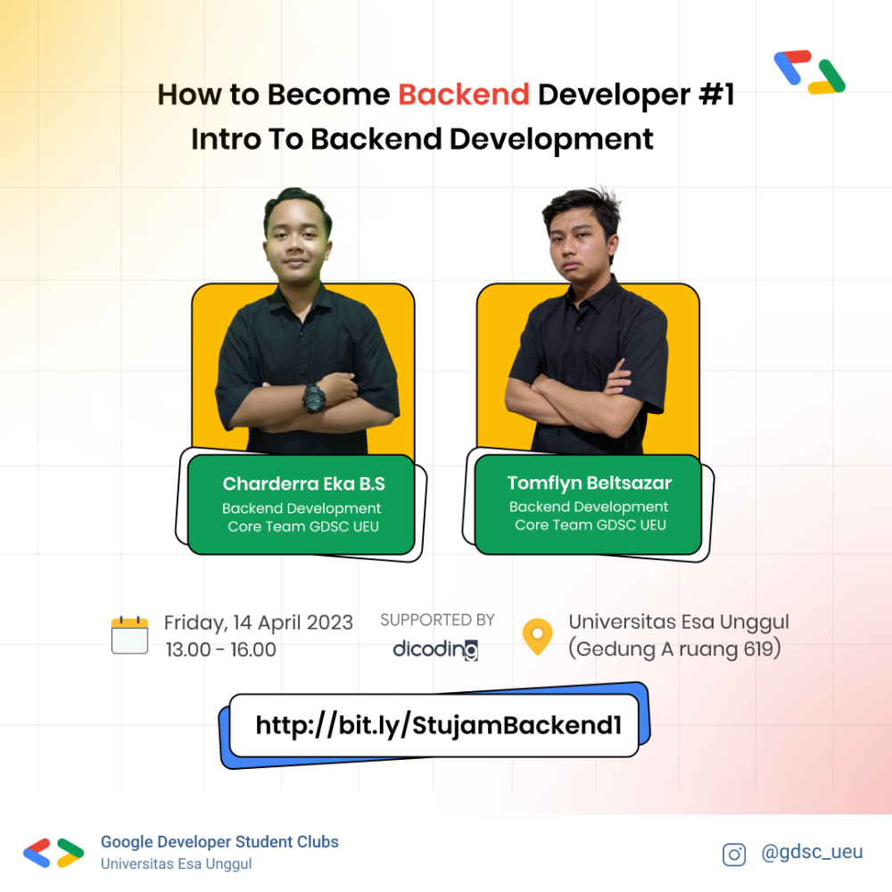 Study Jam - How to Become Backend Developer #1: Introduction to Backend Development